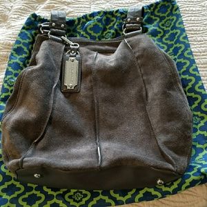 Tignanello Grey Suede & Leather Bag